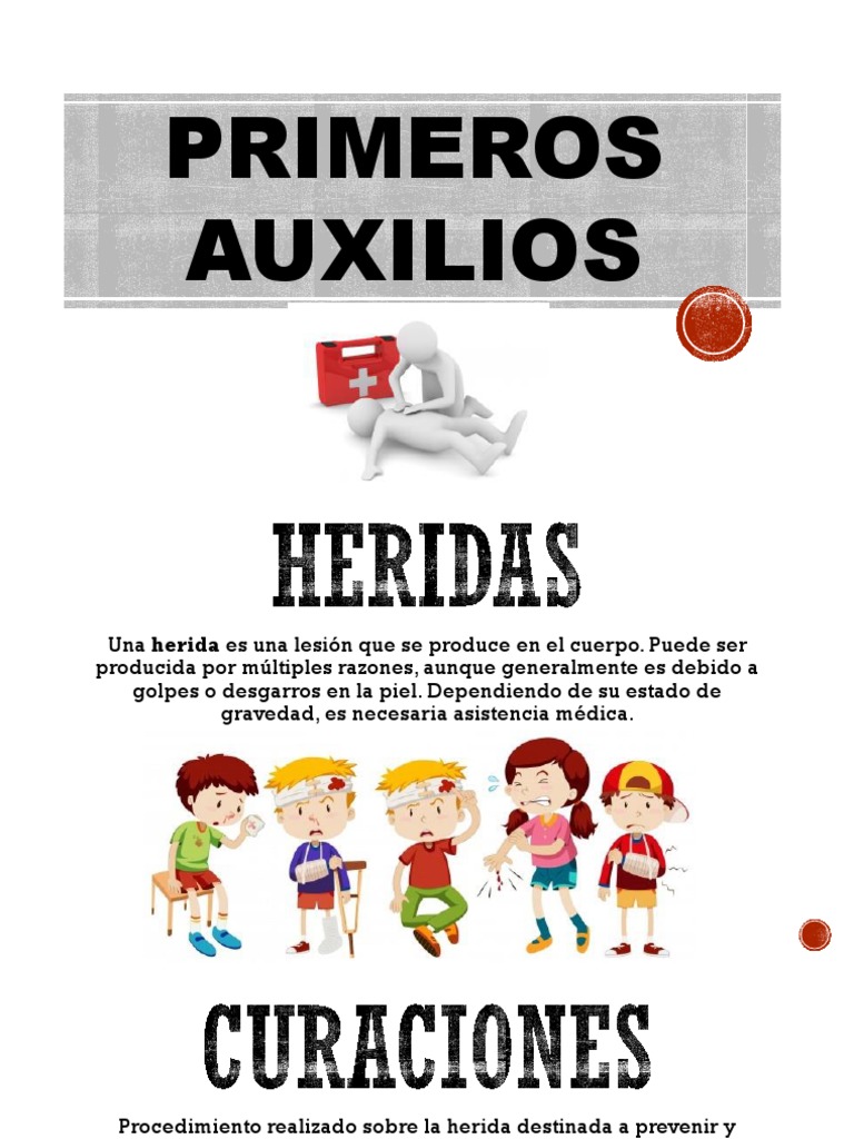 Tipos y manejo de heridas en primeros auxilios | PDF | Herida ...