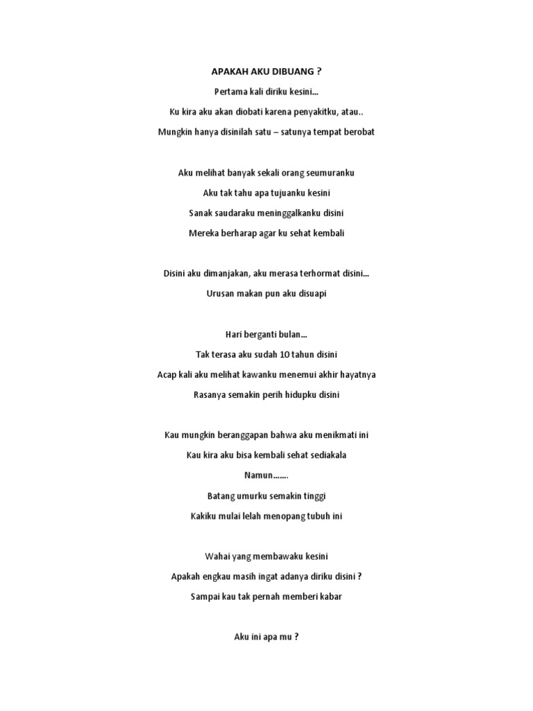 Apakah Aku Dibuang PDF