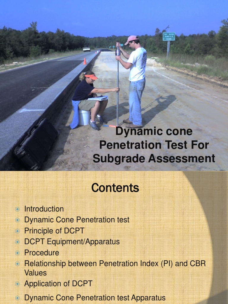 Dynamic cone penetration test for subgrade assesment | Civil ...
