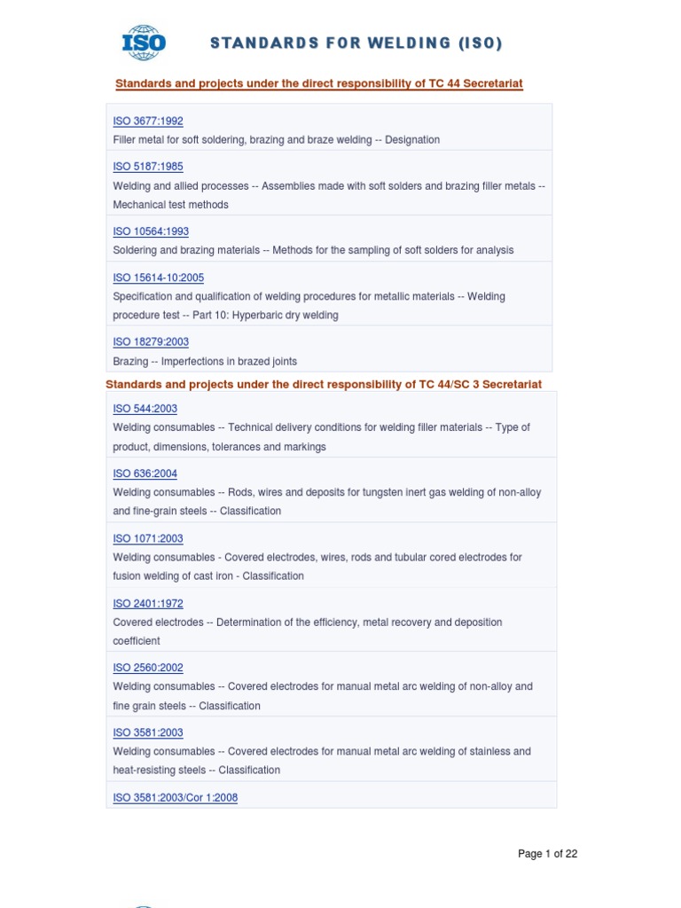 ISO Welding Standards Overview | PDF | Welding | Construction