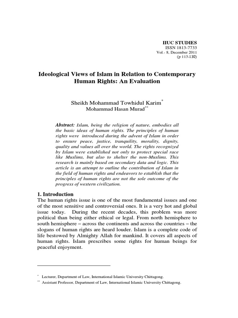 Islam's Human Rights Ideology Explained | PDF | Quran | Islam
