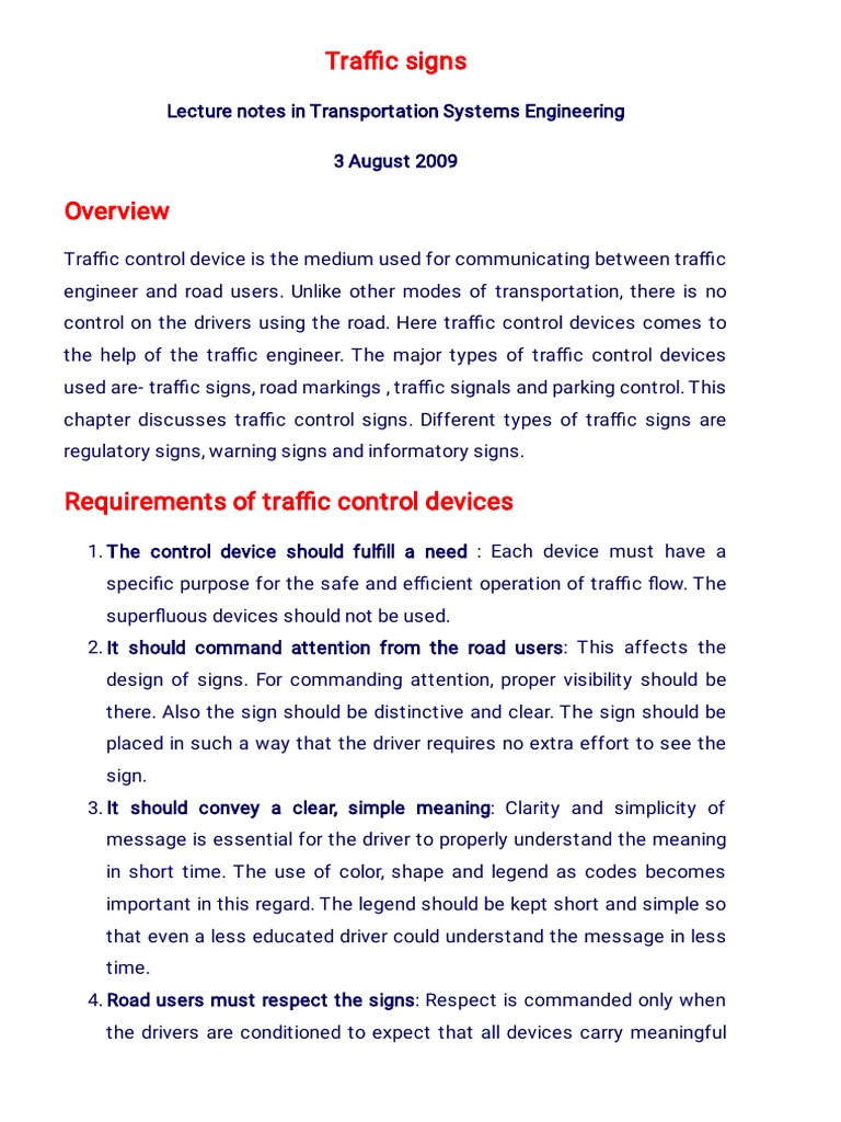 Understanding Traffic Control Signs | PDF | Traffic | Speed Limit