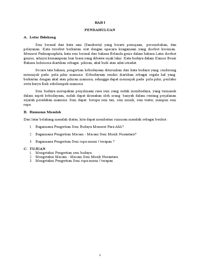 Makalah Seni Budaya Smp 3 Pdf