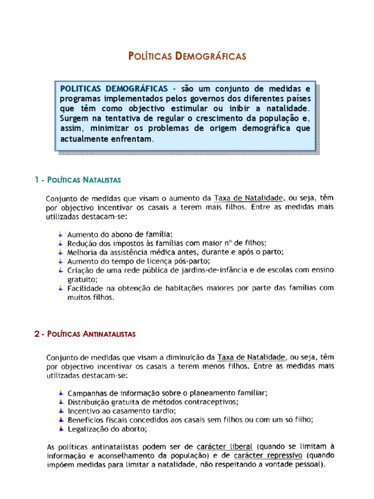 Políticas Demográficas