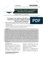 Development and Validation of RP-HPLC Method For The Simultaneous Estimation of Miglitol and Metformin HCL in Pharmaceutical Formulations