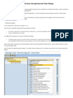 Asset Purchase Internal Order Budget