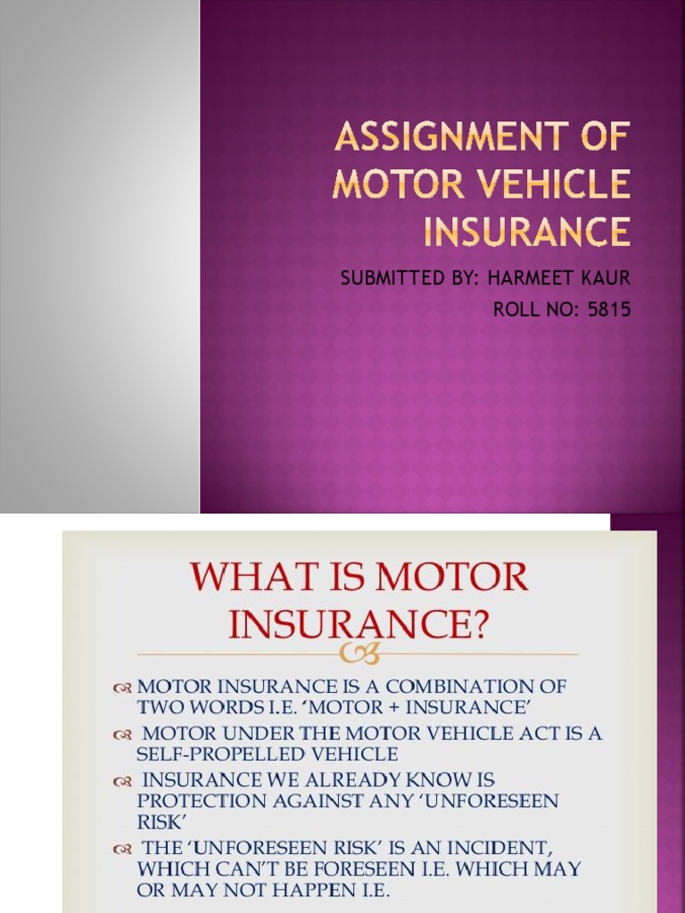 of Motor Vehicle Insurance PDF Vehicle Insurance Deductible