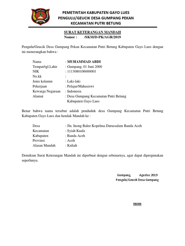 Download 69+ Contoh Surat Mandah Adalah Terbaik Dan Terbaru