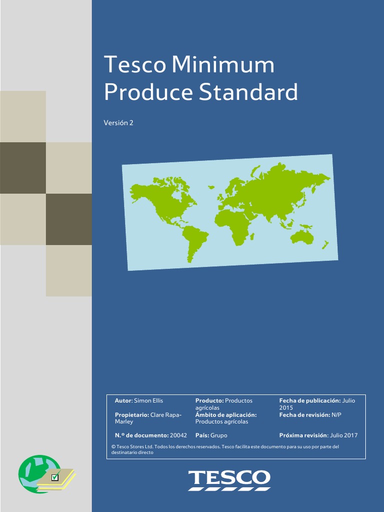 TMPS Tesco Minimum Produce Standard Version 2 Spanish PDF