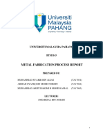 METAL FABRICATION PROCESS REPORT