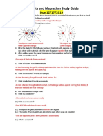 Electricity and Magnetism Study Guide Answer Key