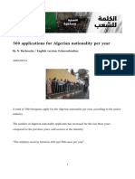 500 applications for Algerian nationality per year