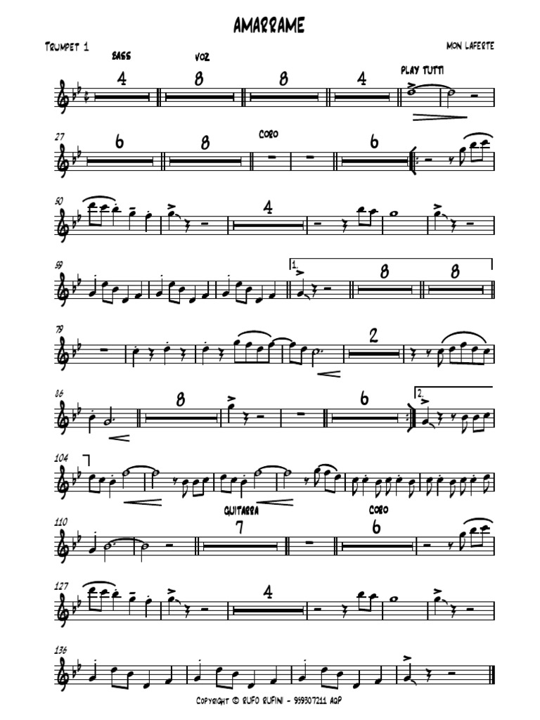 Amarrame - Mon Laferte (Cumbia) | PDF | Musical Instruments | Aerophones