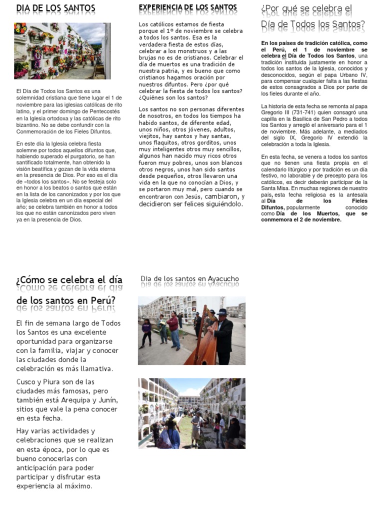 Dia de Los Santos | PDF | Santo | Fiestas cristianas y días santos