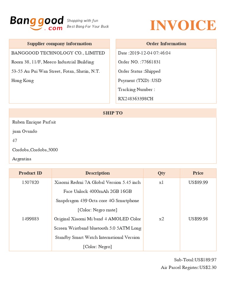 Invoice 77661831 | PDF