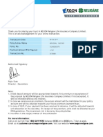 AEGON RELIGARE Premium Payment Receipt PDF