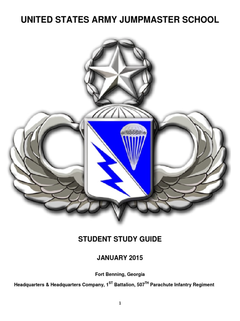 Army Jumpmaster School Study Guide | PDF | Parachuting | Parachute