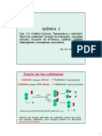 Clase Cap 2.4 Cinetica Q - Teoria de Colisiones, Arrhenius y Catalisis