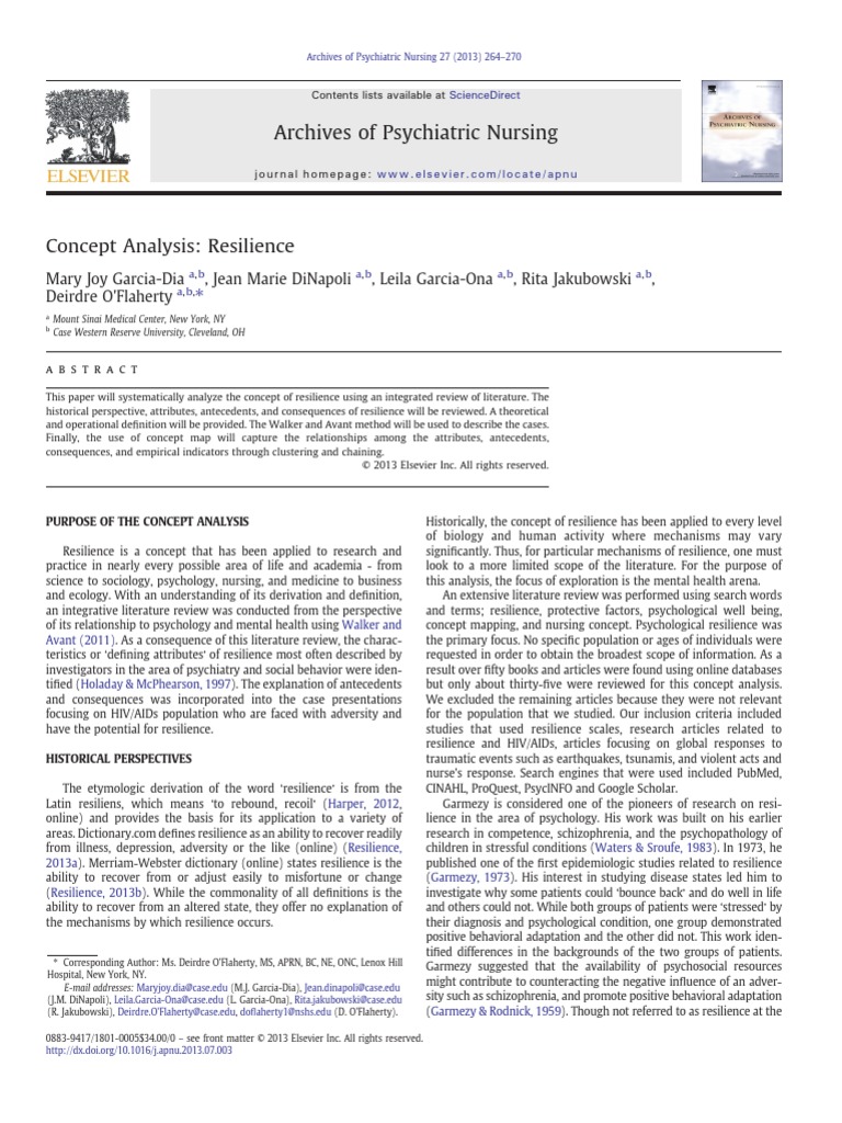 Garcia-Dia Et Al. - 2013 - Concept Analysis Resilience | PDF ...