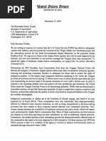 12.17.19 Letter On Tongass Roadless Native Rights