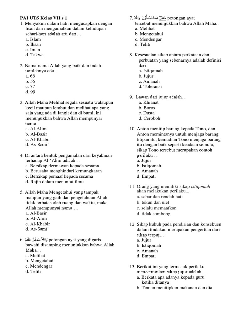 Uts Vii S 1 Pdf
