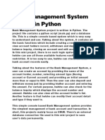 Bank Management System Project in Python