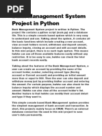 Computer Science Project On Bank Management System (Class 12 Sujal ...