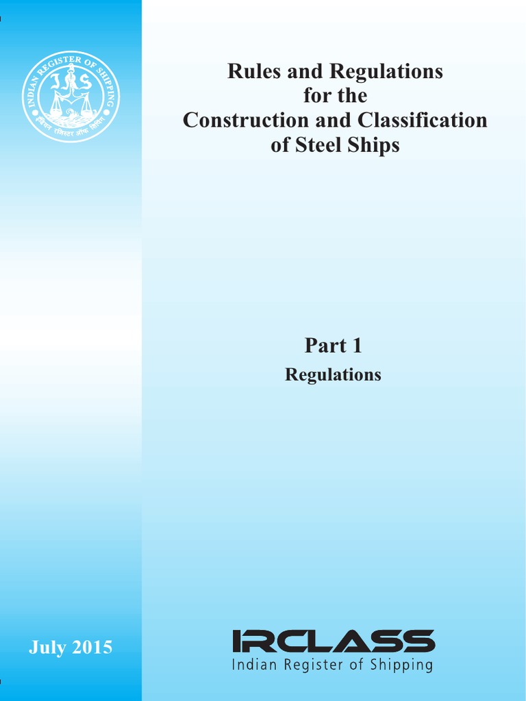 IRS Rules for Steel Ships - 2015 | PDF | Ships | Boiler