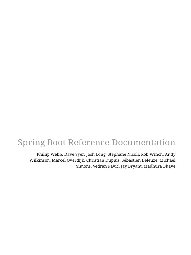 Spring Boot Reference Pdf Java Server Pages Computer Data