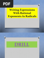 Writing Expressions With Rational Exponents As Radicals