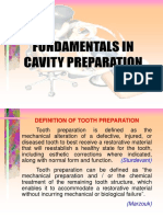 Fundamentals in Cavity Prepration