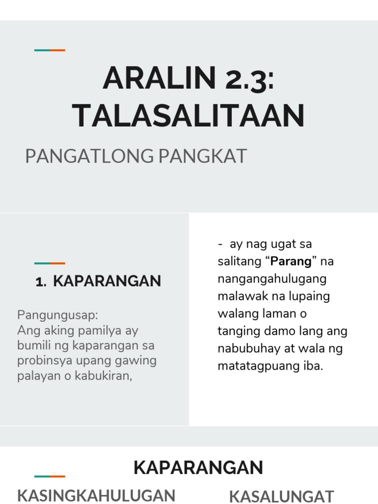 Aralin 2 3 Talasalitaan Pdf