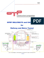 WALKWAY and HANDRAIL For Railway and Metro Tunnel