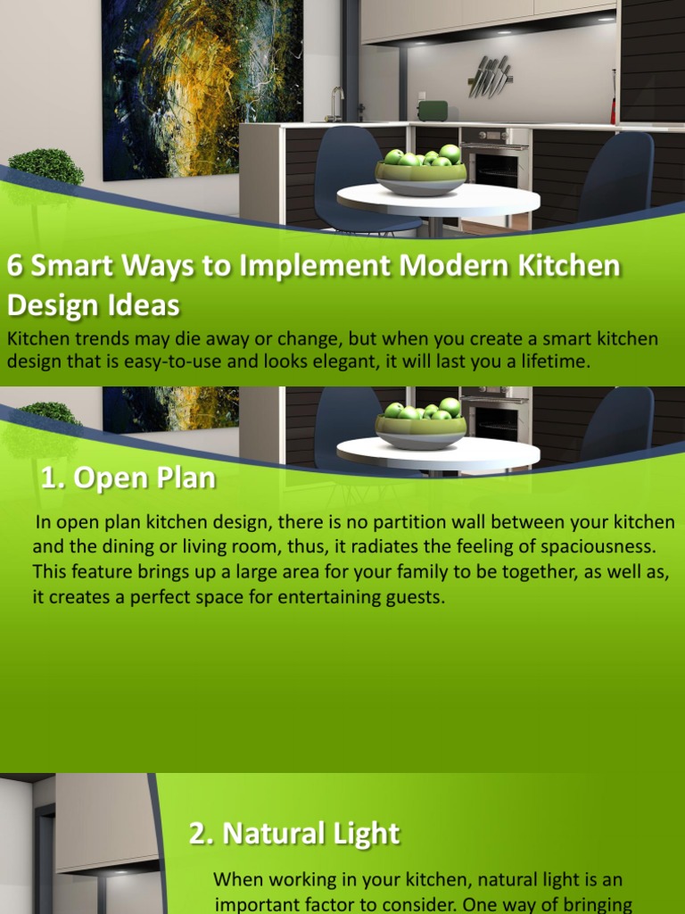 6 Smart Ways To Implement Modern Kitchen Design Ideas | PDF | Kitchen ...