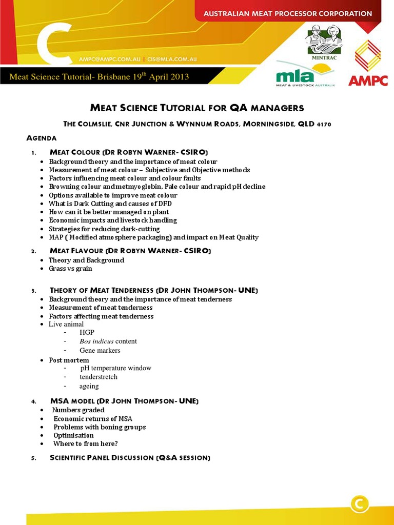 MeatScienceTutorialALLMaterialsandslidesFinal PDF | PDF | Glycolysis | Beef