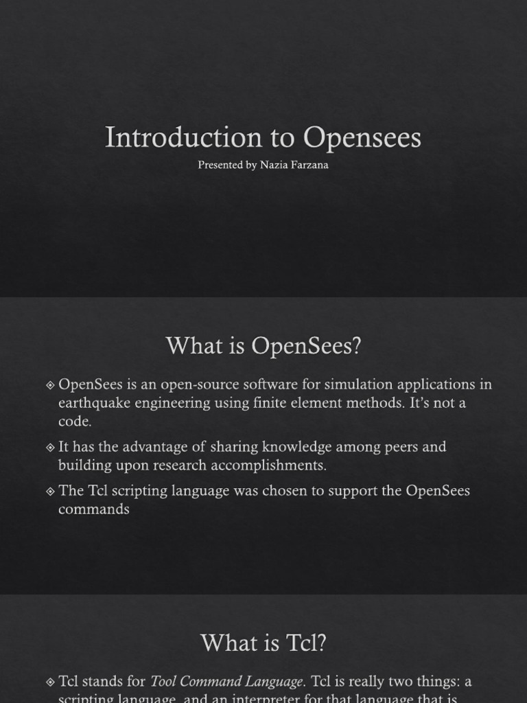 Introduction to OpenSees Software | PDF | Science & Mathematics