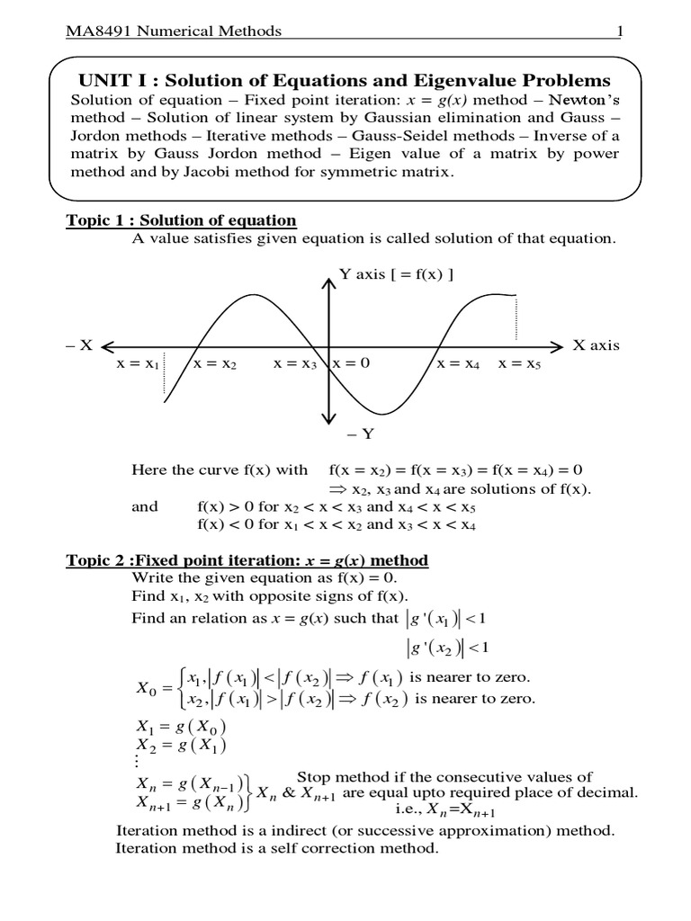 Unit 1 System Of Linear Equations Matrix Mathematics