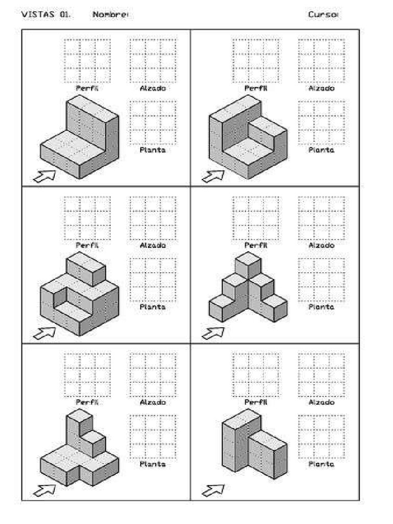Isometric To Orthographic Exercises | PDF
