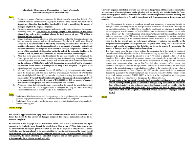 Manchester Development Corporation vs. Court of Appeals PDF