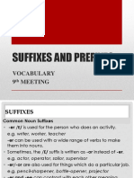 Suffixes and Prefixes