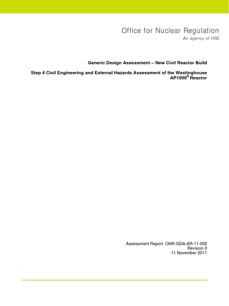 Generic Design Assessment - Step 4 - Assessment of Westinghouse AP1000 ...