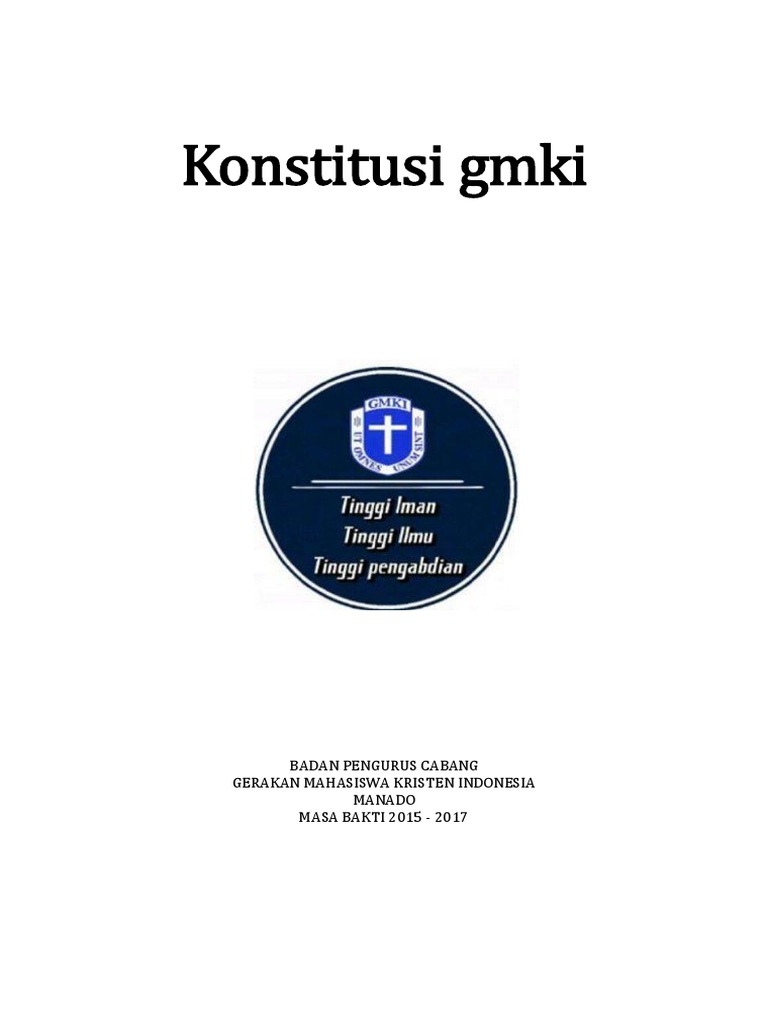 Konstitusi Gerakan Mahasiswa Kristen Indonesia | PDF | Karier ...
