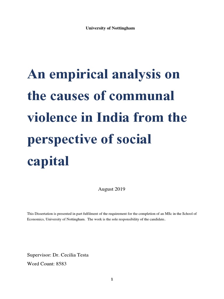Causes of Communal Violence in India | PDF | Social Capital | Civil War