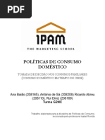 Políticas de Consumo - Tomada de decisão nos consumos familiares consumo doméstico em tempo de crise  (2ºANO)