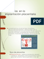 Anomalías en La Implantación Placentaria