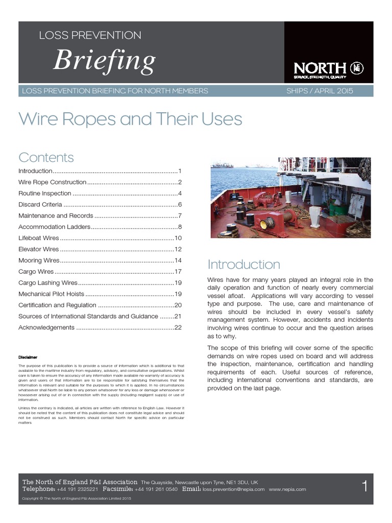 Wire Ropes and Their Uses LP Briefing PDF | PDF | Rope | Wire
