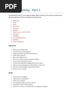 IELTS Speaking Part 2 Topics Questions