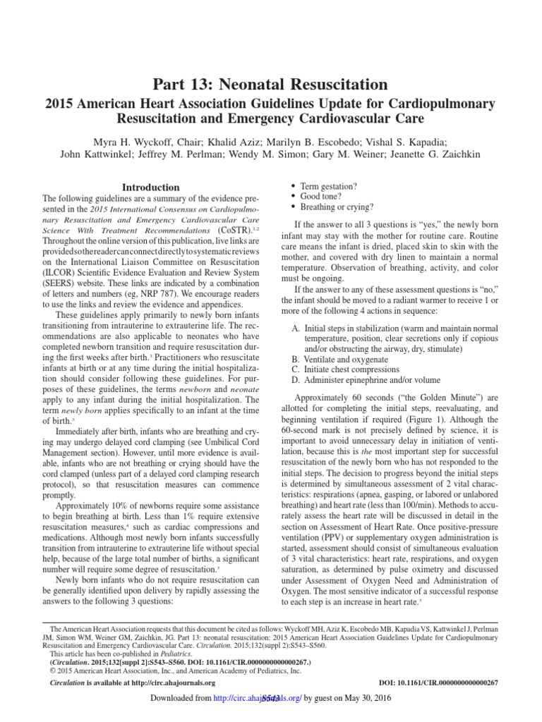 Neonatal Resuscitation PDF | PDF | Cardiopulmonary Resuscitation ...