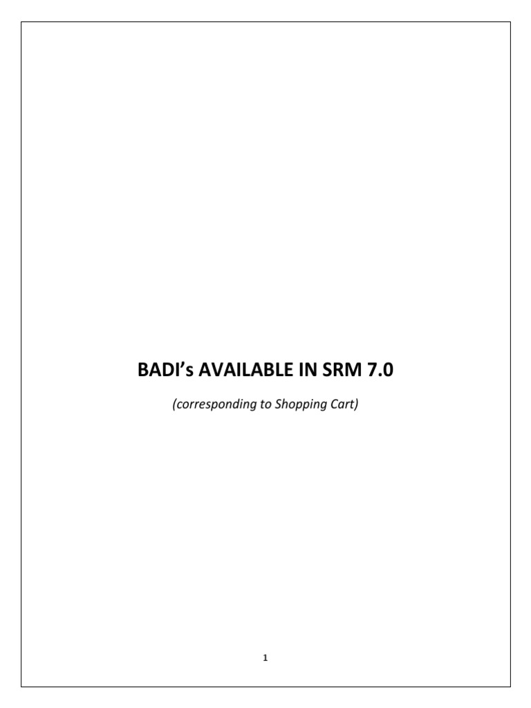 BADI Implementation in SRM 7.0 | PDF | Parameter (Computer Programming ...