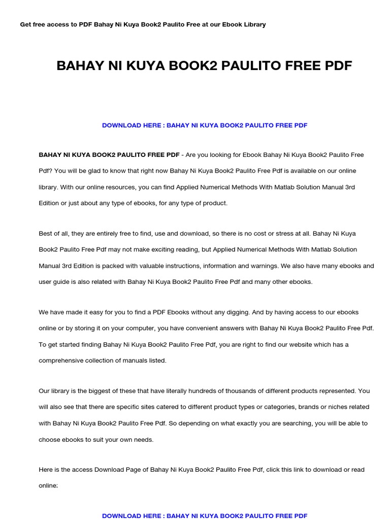 30 Top Best Writers Bahay ni kuya book 1 pdf free download for Learn